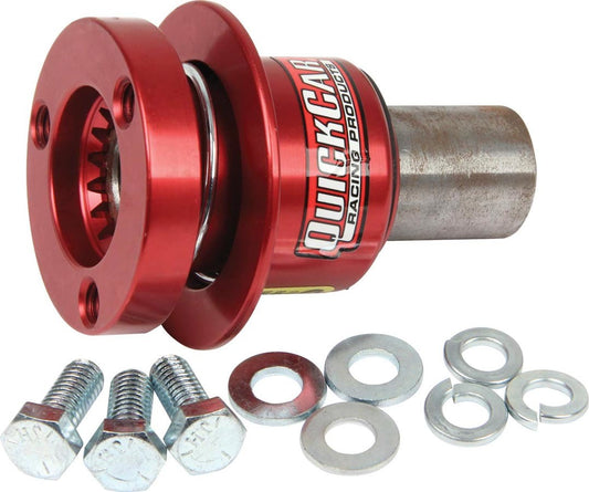 Steering Wheel Quick Release - 360 Degree Release - Fine Spline - Aluminum - Red Anodized - 3/4 in Shaft - Kit