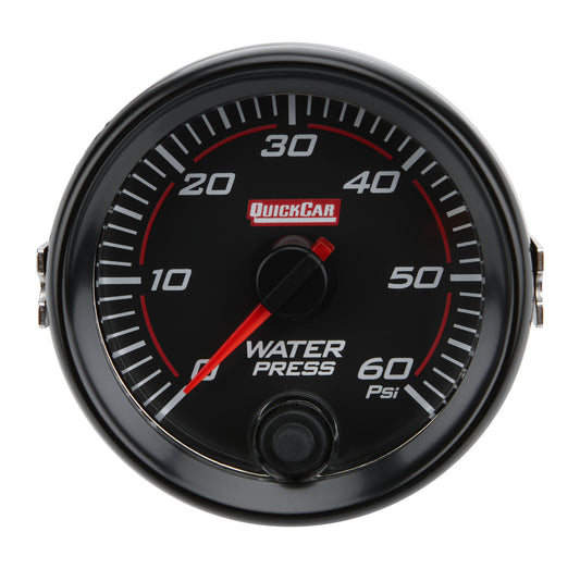 Water Pressure Gauge - Redline - 0-60 psi - Electric - Analog - Full Sweep - 2-5/8 in Diameter - Black Face - Kit