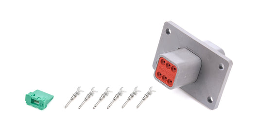 Electrical Connector - Deutsch Connector - Male - 6 Pin - Flange / Housing / Pins / Wedge Locks - Each