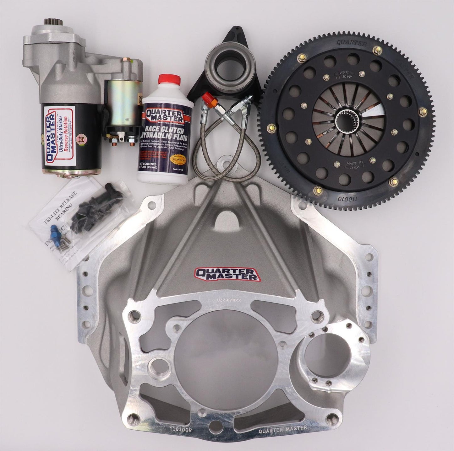 Bellhousing - Dual Disc - Bellhousing / Flywheel / Hardware / Starter - Reverse Mount - Aluminum - V-Drive 7.25 in Clutch - GM LS-Series - Kit