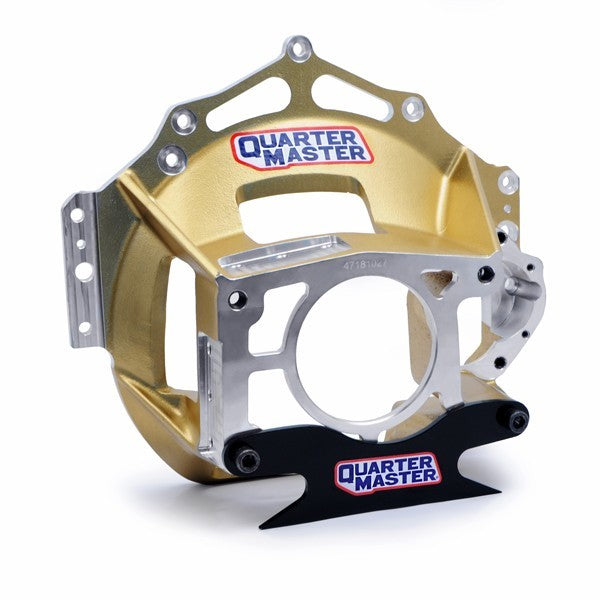 Bellhousing - Clutchless - Reverse Mount Starter - Magnesium - Gold Powder Coat - Bert / Brinn / Falcon - Chevy - Each