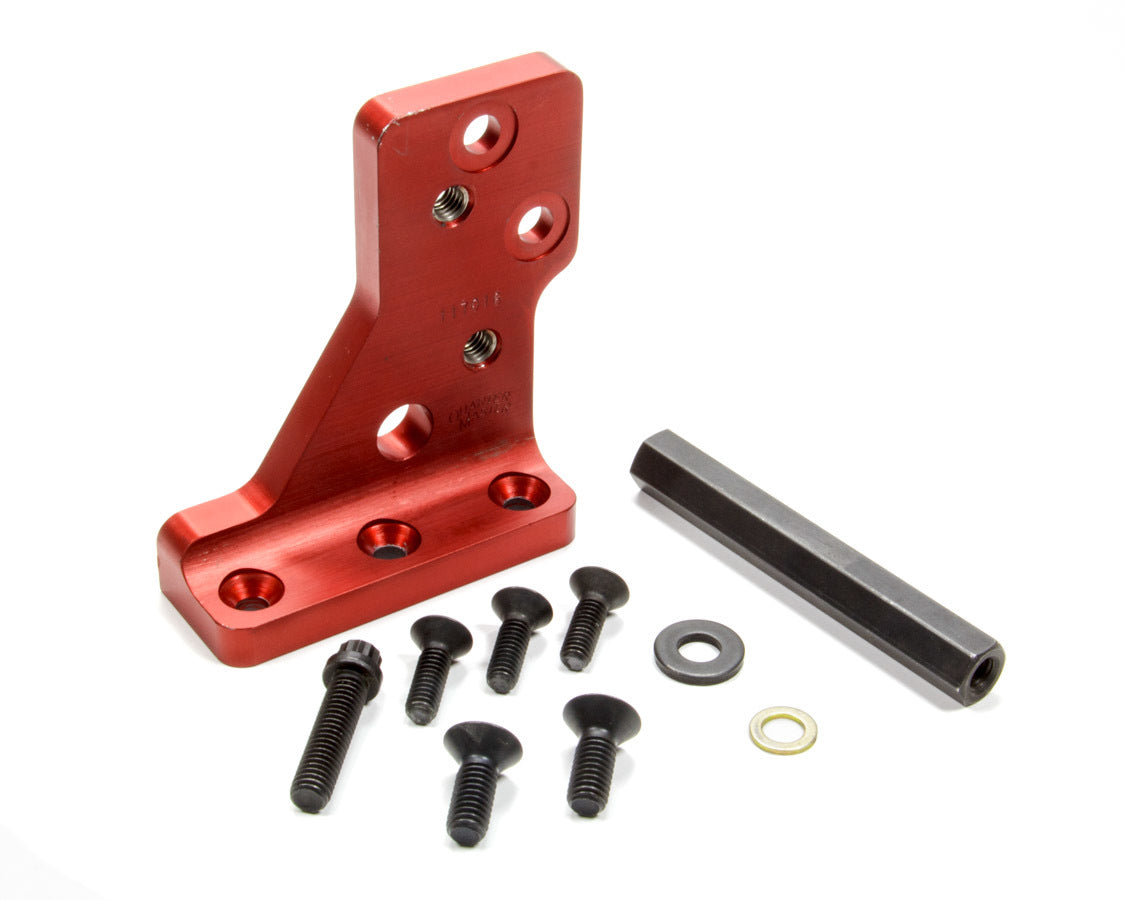 Oil Pump Bracket - Bellhousing Top Mount - Hardware Included - Aluminum - Red Anodized - Quarter Master Clutchless Bellhousings - Kit