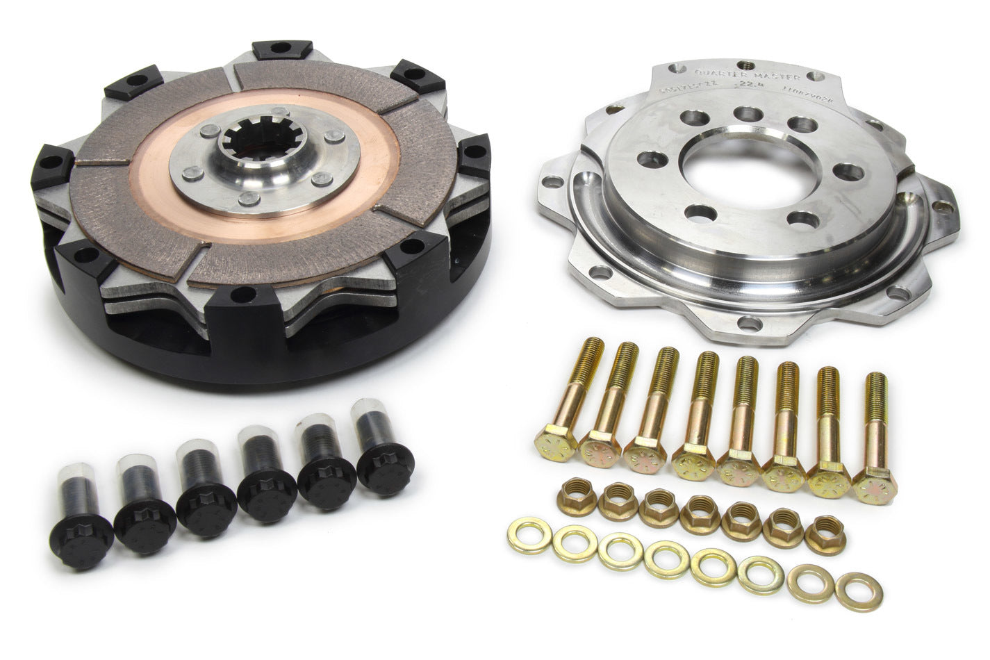 Clutch Kit - V-Drive - Dual Disc - 5.5 in Diameter - 1-1/8 in x 10 Spline - Rigid Hub - Aluminum Flywheel - Ceramic - 1-Piece Seal - Chevy - Kit