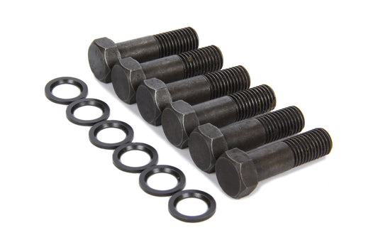 Flywheel Bolt Kit - 11 mm x 1.50 Thread - 1.500 in Long - Hex Head - Chromoly - Black Oxide - GM LS-Series - Set of 6