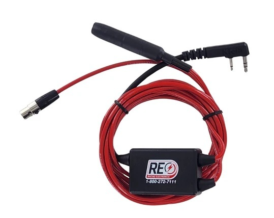 Racing Electronics Radio Harness, 2 Pin Kenwood, 3 Pin Helmet Connector, Each
