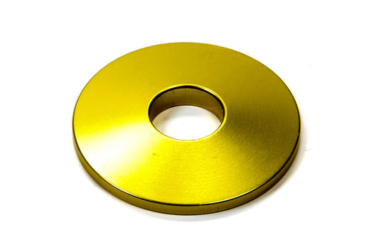 Tapered Washer - Bump Stop Divider - 2 in OD - 5/8 in ID - 10 Degree Taper - Aluminum - Yellow Anodized - Each