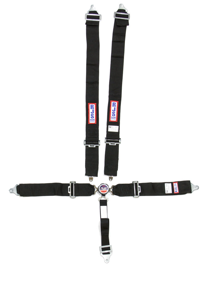 Harness - 5 Point - Camlock - SFI 16.1 - Pull Down Adjust - Bolt-On / Wrap Around - Individual Harness - Black - Kit