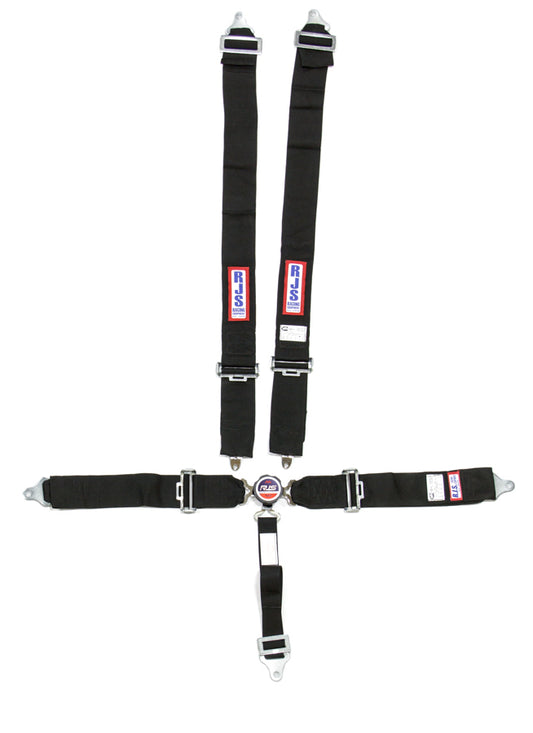 Harness - 5 Point - Camlock - SFI 16.1 - Pull Down Adjust - Bolt-On / Wrap Around - Individual Harness - Black - Kit