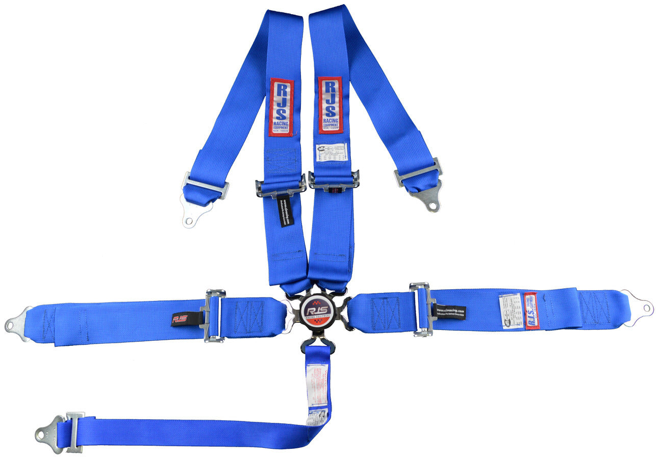 Harness - 5 Point - Camlock - SFI 16.1 - Pull Down Adjust - Bolt-On / Wrap Around - Individual Harness - Blue - Kit