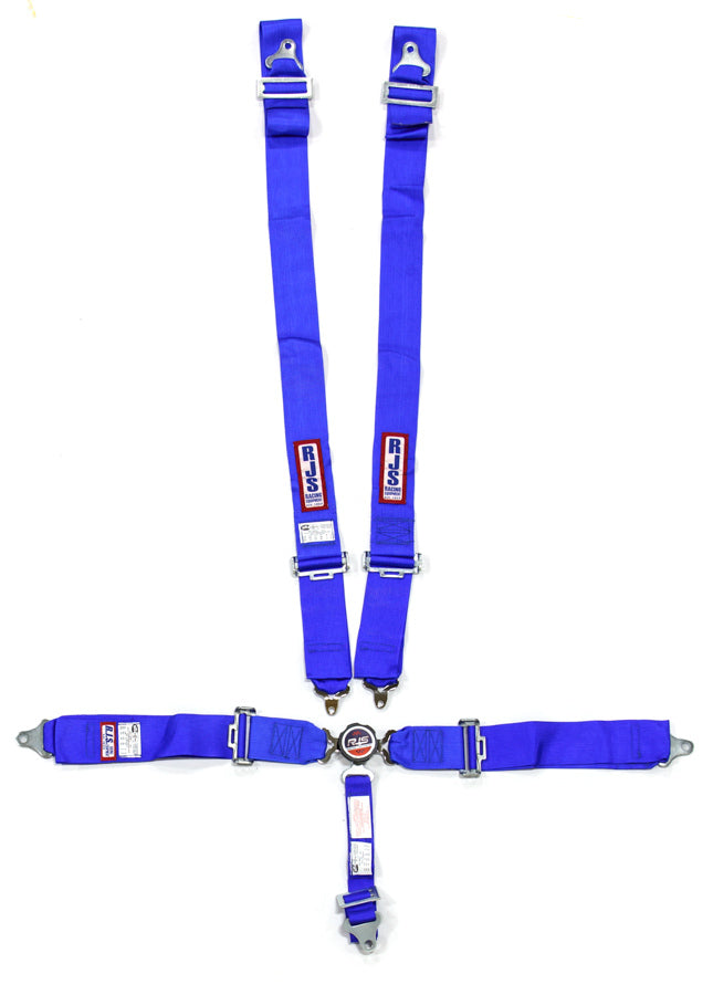 Harness - 5 Point - Camlock - SFI 16.1 - Pull Down Adjust - Bolt-On / Wrap Around - Individual Harness - Blue - Kit