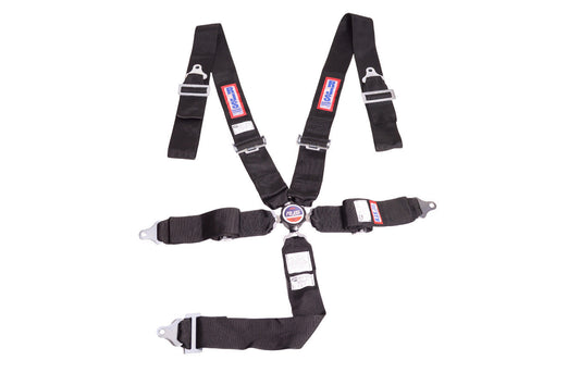 Harness - 5 Point - Camlock - SFI 16.1 - Pull Down Adjust - Bolt-In / Wrap Around - Individual Harness - Black - Kit