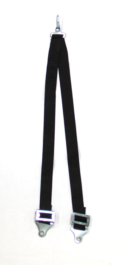 Anti-Submarine Harness - Double - Latch and Link - SFI 16.1 - 2 in Wide - Bolt-On - Black - Each