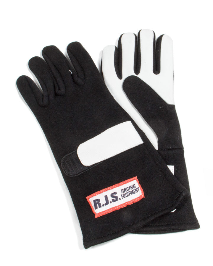 Driving Gloves - SFI 3.3/5 - Double Layer - Nomex / Leather - Black - Medium - Pair