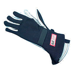 Driving Gloves - SFI 3.3/1 - Single Layer - Nomex / Leather - Black - X-Small - Pair