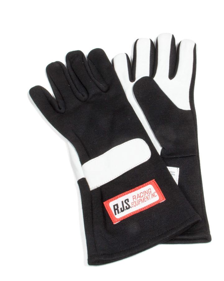 Driving Gloves - SFI 3.3/1 - Single Layer - Nomex / Leather - Black - Small - Pair