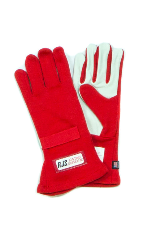 Driving Gloves - SFI 3.3/1 - Single Layer - Nomex / Leather - Red - X-Large - Pair
