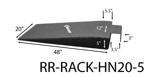 Trailer Ramp - 5.25 in Lift Height - 47.5 in Long - 19.75 in Wide - 6.4 Degree Incline - 1500 lb Capacity - 1-Piece Design - Pair