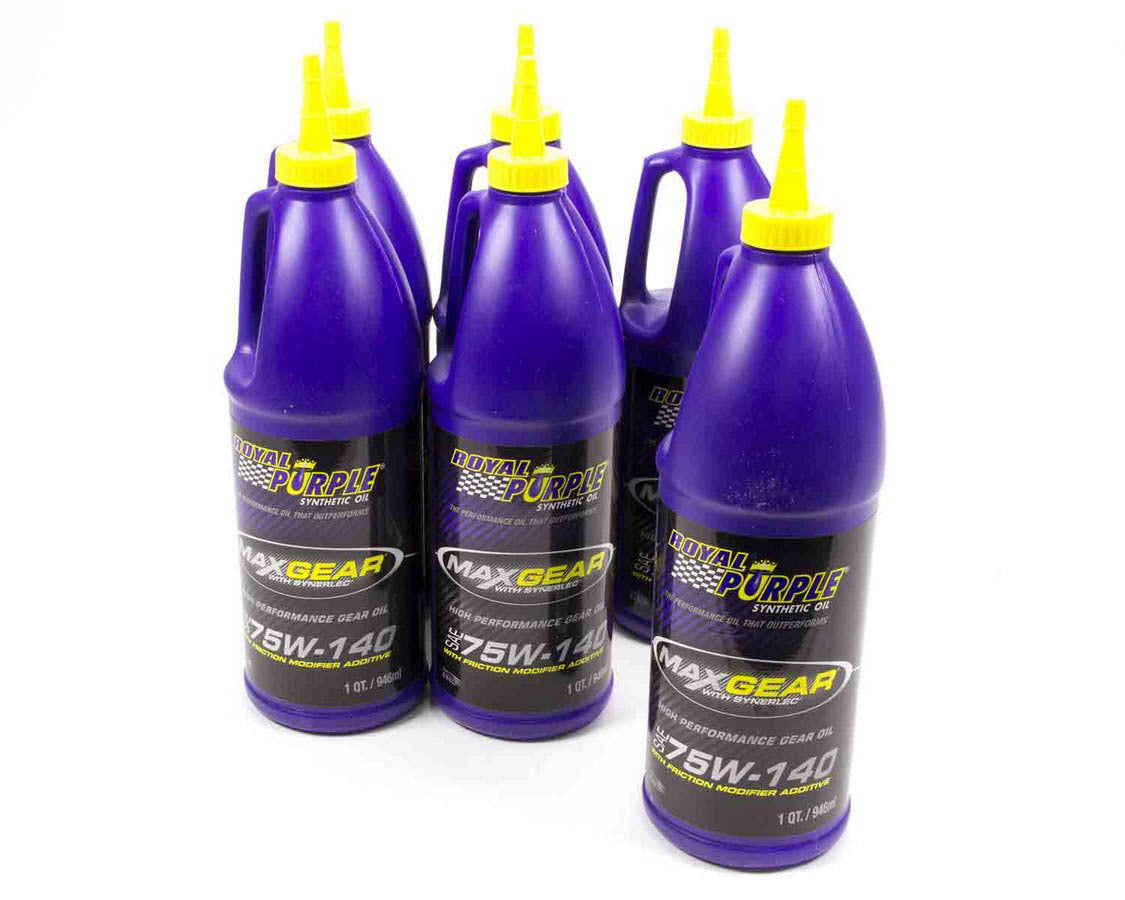 Gear Oil - Max Gear - 75W140 - Limited Slip Additive - Synthetic - 1 qt Bottle - Set of 6