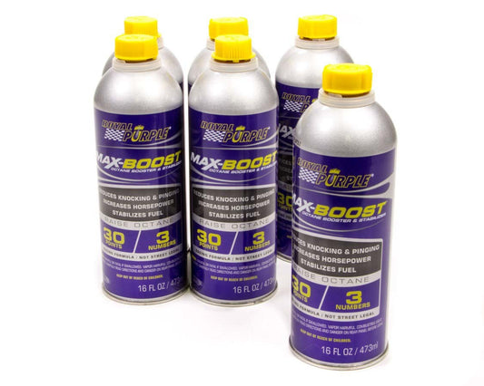 Fuel Additive - Max-Boost - System Cleaner - Stabilizer - Octane Booster - 16 oz Bottle - Gas - Set of 6