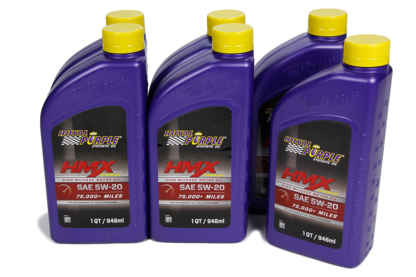 Motor Oil - HMX High Mileage - High Zinc - 5W20 - Synthetic - 1 qt Bottle - Set of 6