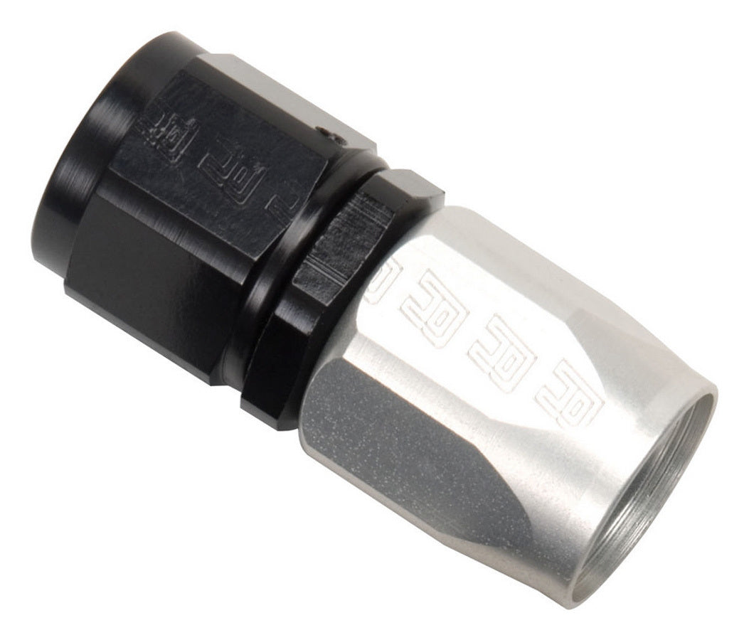 Fitting - Hose End - Full Flow - Straight - 8 AN Hose to 8 AN Female - Aluminum - Black / Silver Anodized - Each