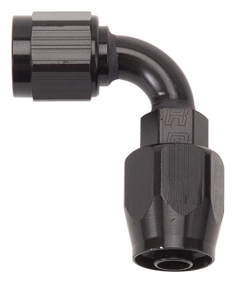 Fitting - Hose End - Full Flow - 90 Degree - 12 AN Hose to 12 AN Female - Aluminum - Black Anodized - Each