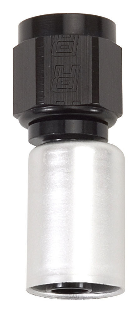 Fitting - Hose End - Crimp-On - Straight - 10 AN Hose Crimp to 10 AN Female - Aluminum - Black / Silver Anodized - Each