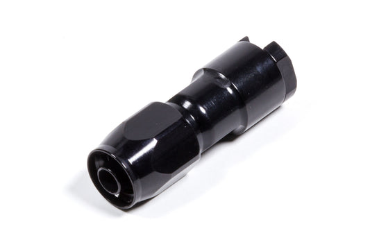 Fitting - Hose End - Straight - 6 AN Hose Barb to 3/8 in SAE Female Quick Disconnect - Aluminum - Black Anodized - Each