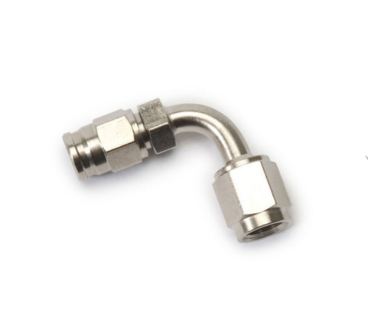 Fitting - Hose End - PowerFlex - 90 Degree - 3 AN Hose to 3 AN Female - Steel - Nickel Anodized - Each