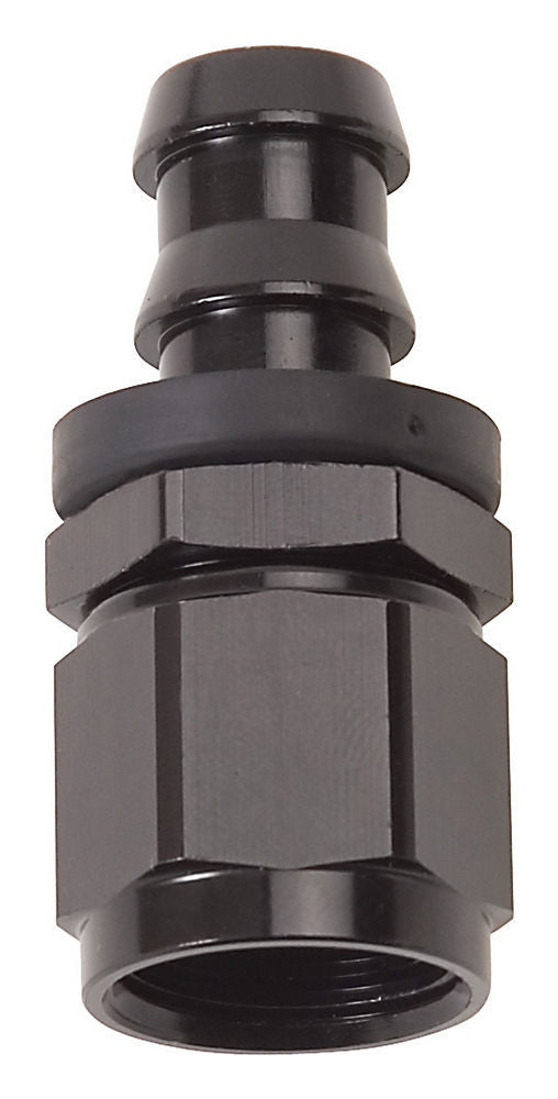 Fitting - Hose End - Twist-Lok - Straight - 6 AN Hose Barb to 6 AN Female - Aluminum - Black Anodized - Each