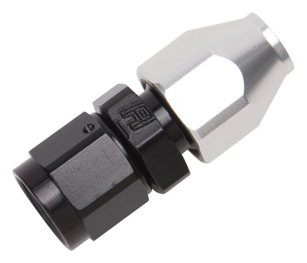 Fitting - Tube End - Straight - 6 AN Female Swivel to 3/8 in Tubing - Aluminum - Black / Silver Anodized - Each