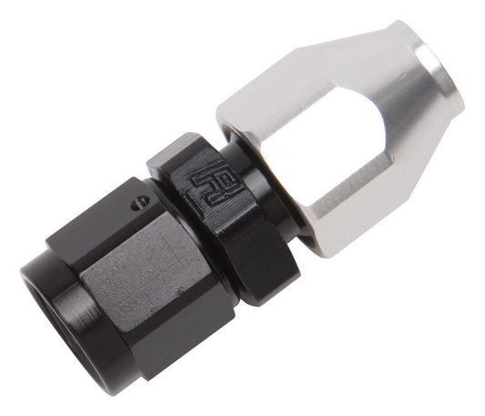 Fitting - Tube End - Straight - 6 AN Female Swivel to 3/8 in Tubing - Aluminum - Black / Silver Anodized - Each