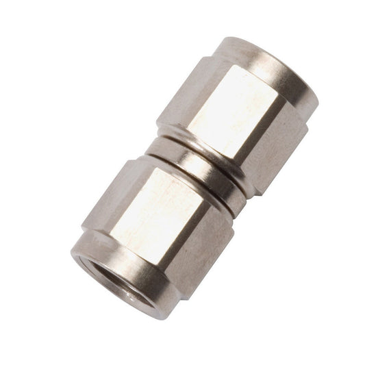 Fitting - Adapter - Straight - 8 AN Female Swivel to 8 AN Female Swivel - Aluminum - Nickel Anodized - Each