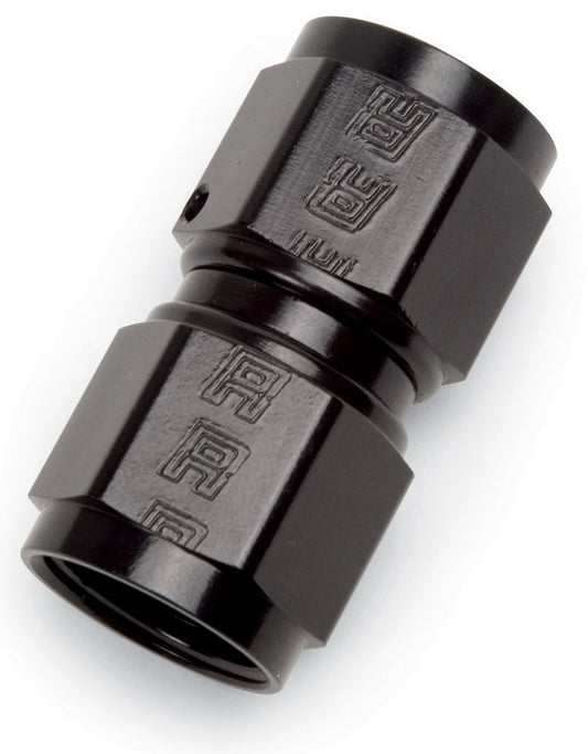 Fitting - Adapter - Straight - 8 AN Female Swivel to 8 AN Female Swivel - Aluminum - Black Anodized - Each