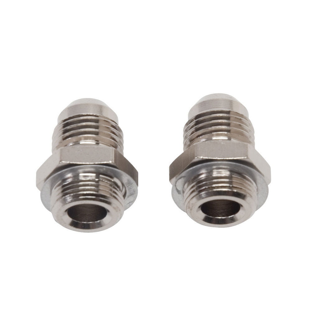 Fitting - Adapter - Straight - 6 AN Male to 9/16-24 in Male - Aluminum - Nickel Anodized - Pair