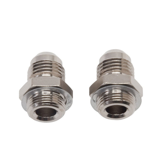 Fitting - Adapter - Straight - 6 AN Male to 9/16-24 in Male - Aluminum - Nickel Anodized - Pair