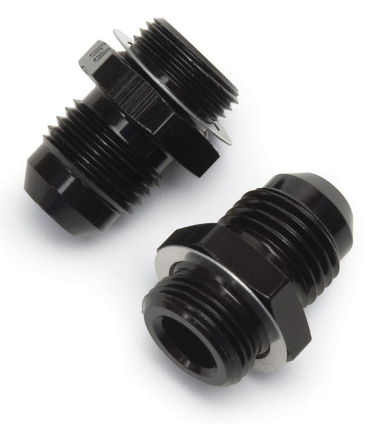 Fitting - Adapter - Straight - 6 AN Male to 9/16-24 in Male - Aluminum - Black Anodized - Pair
