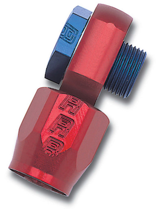 Fitting - Hose End - Banjo - Straight - 6 AN Male to 5/8-20 in Banjo - Aluminum - Blue / Red Anodized - Each