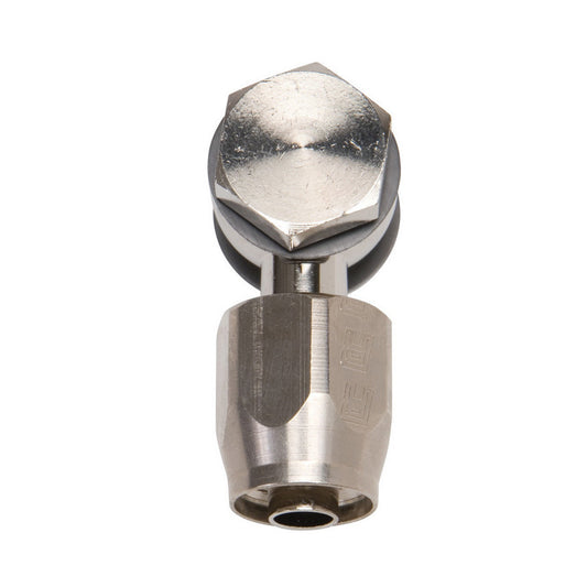 Fitting - Hose End - Banjo - Straight - 6 AN Male to 5/8-20 in Banjo - Aluminum - Nickel Anodized - Each