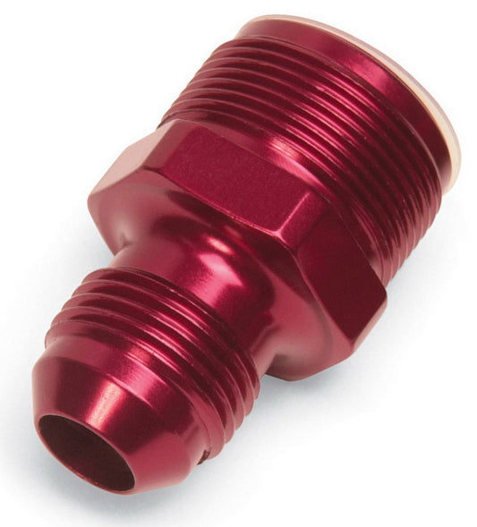 Carburetor Inlet Fitting - Straight - 8 AN Male to 1-20 in Male - Aluminum - Red Anodized - Quadrajet Carburetors - Each