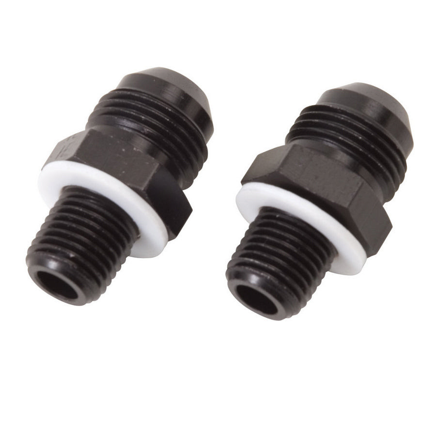 Fitting - Adapter - Straight - 8 AN Male to 1/4 in NPSM Male - Steel - Black Anodized - Pair