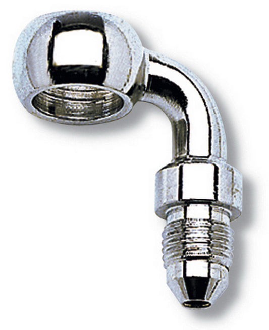 Fitting - Adapter Banjo - 90 Degree - 3 AN Male to 10 mm Banjo - Steel - Nickel Anodized - Each