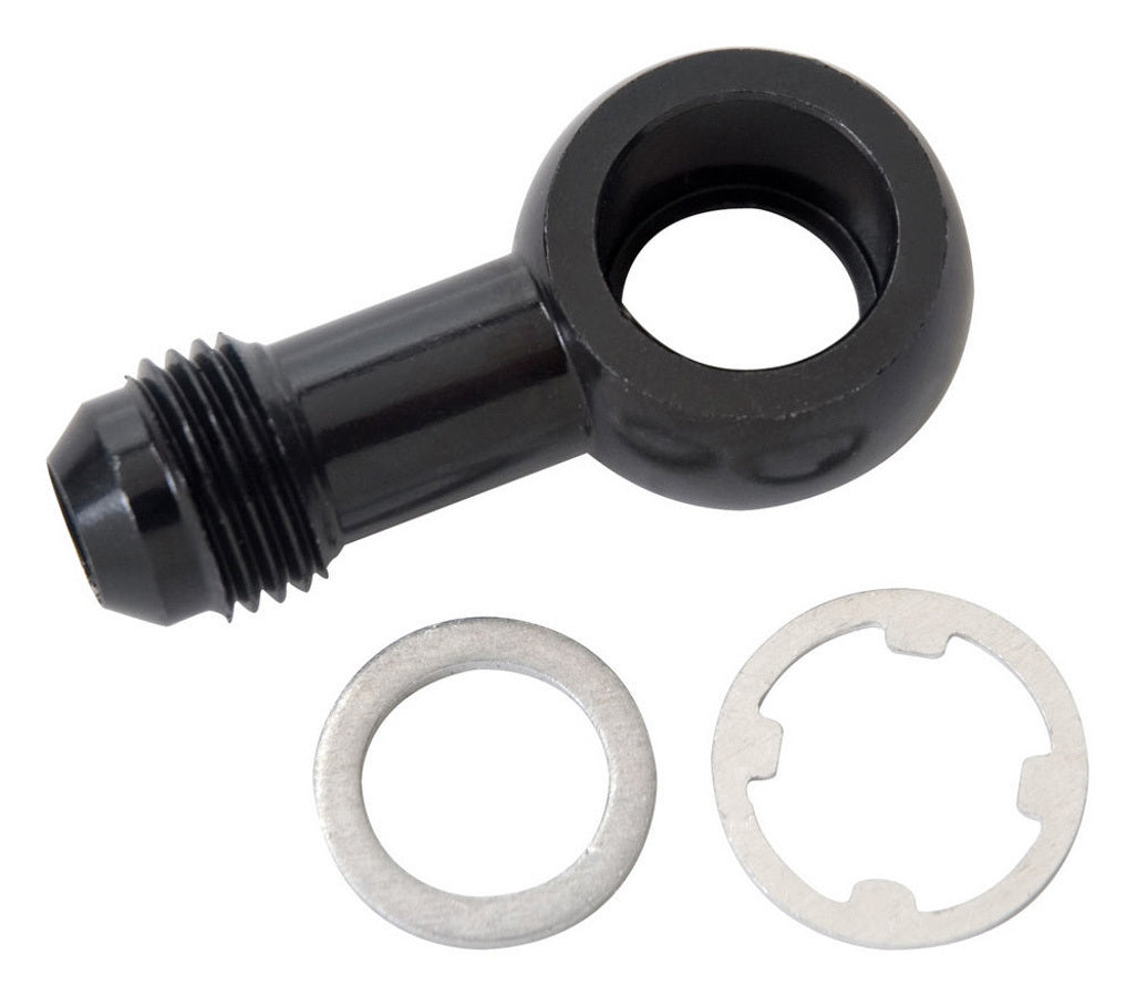 Fitting - Adapter Banjo - Straight - 6 AN Male to 12 mm Banjo - Aluminum - Black Anodized - Each