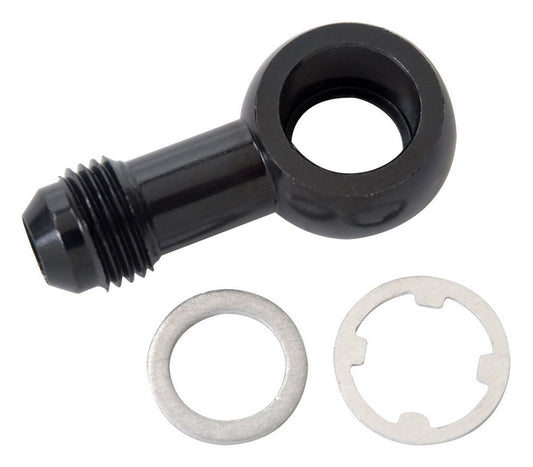 Fitting - Adapter Banjo - Straight - 6 AN Male to 12 mm Banjo - Aluminum - Black Anodized - Each