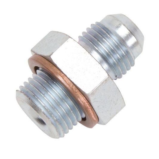 Fitting - Adapter - Straight - 6 AN Male to 5/8-18 in Male - Steel - Zinc Oxide - Each