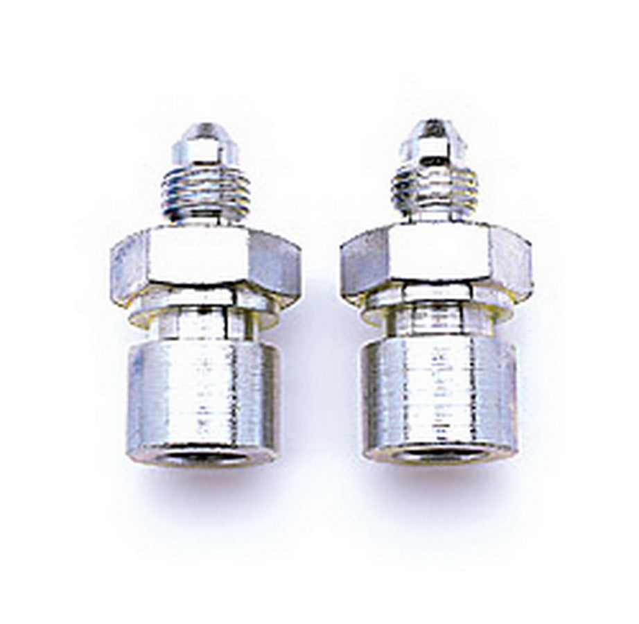 Fitting - Adapter - Straight - 3/8-24 in Inverted Flare Female to 3 AN Male - Steel - Nickel Anodized - 3/16 in Hardline - Pair