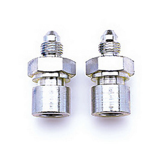 Fitting - Adapter - Straight - 3/8-24 in Inverted Flare Female to 3 AN Male - Steel - Nickel Anodized - 3/16 in Hardline - Pair