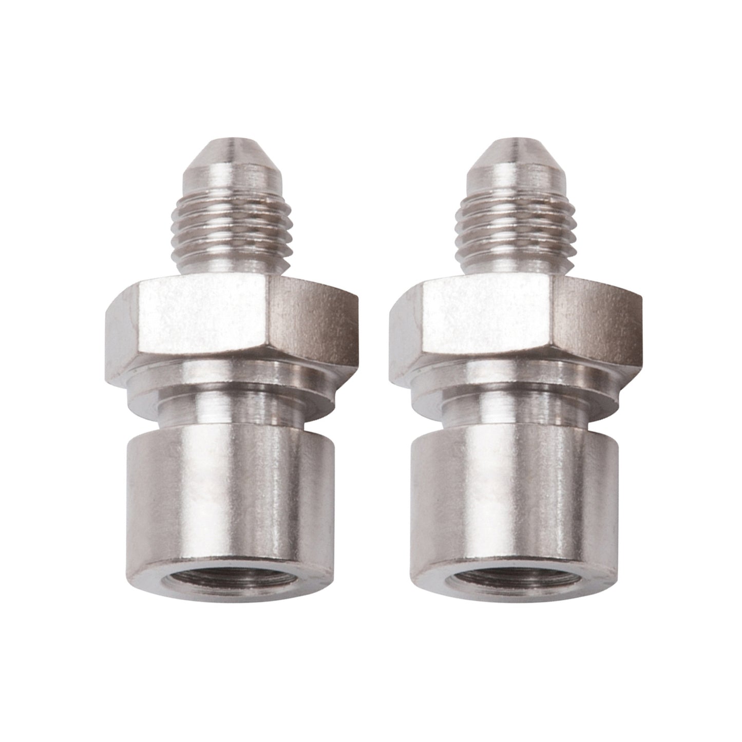 Fitting - Adapter - Straight - 10 mm x 1.00 Inverted Flare Female to 3 AN Male - Steel - Nickel Anodized - Pair