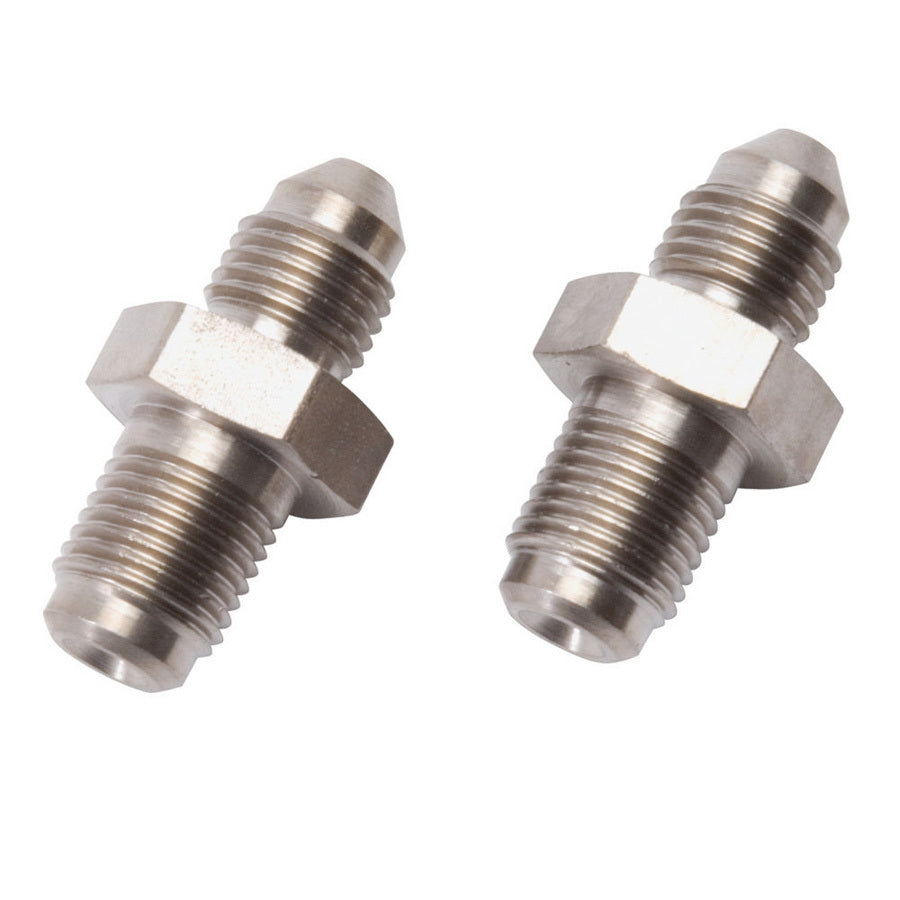 Fitting - Adapter - Straight - 3 AN Male to 10 mm x 1.00 Male - Steel - Nickel Anodized - Pair