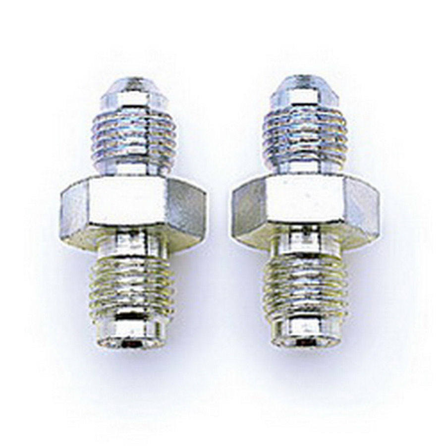 Fitting - Adapter - Straight - 3 AN Male to 3/8-24 in Inverted Flare Male - Steel - Nickel Anodized - 3/16 in Hardline - Pair